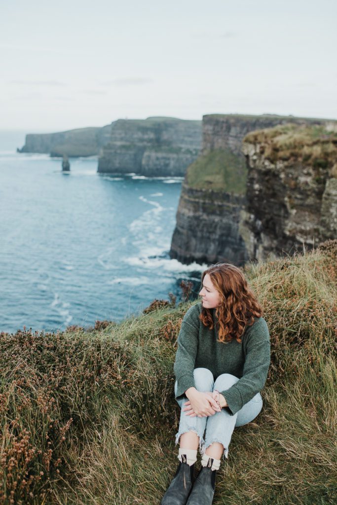 girl at cliffs of moher one week ireland road trip