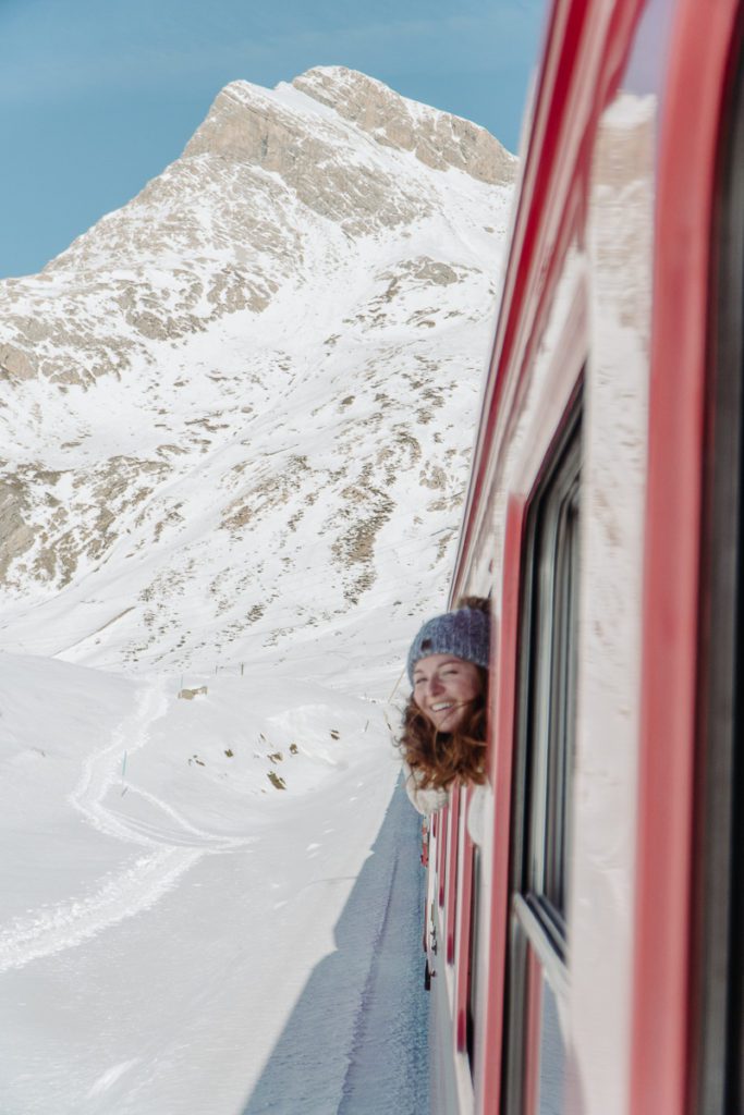 Girl on Train in Switzerland
