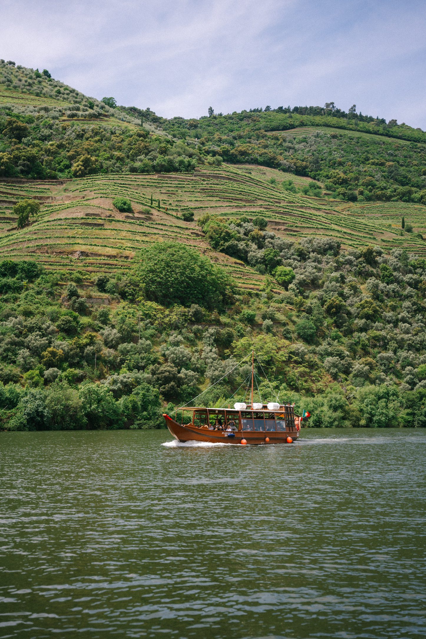 traditional boat on the Douro river in the Douro Valley near Porto Portugal