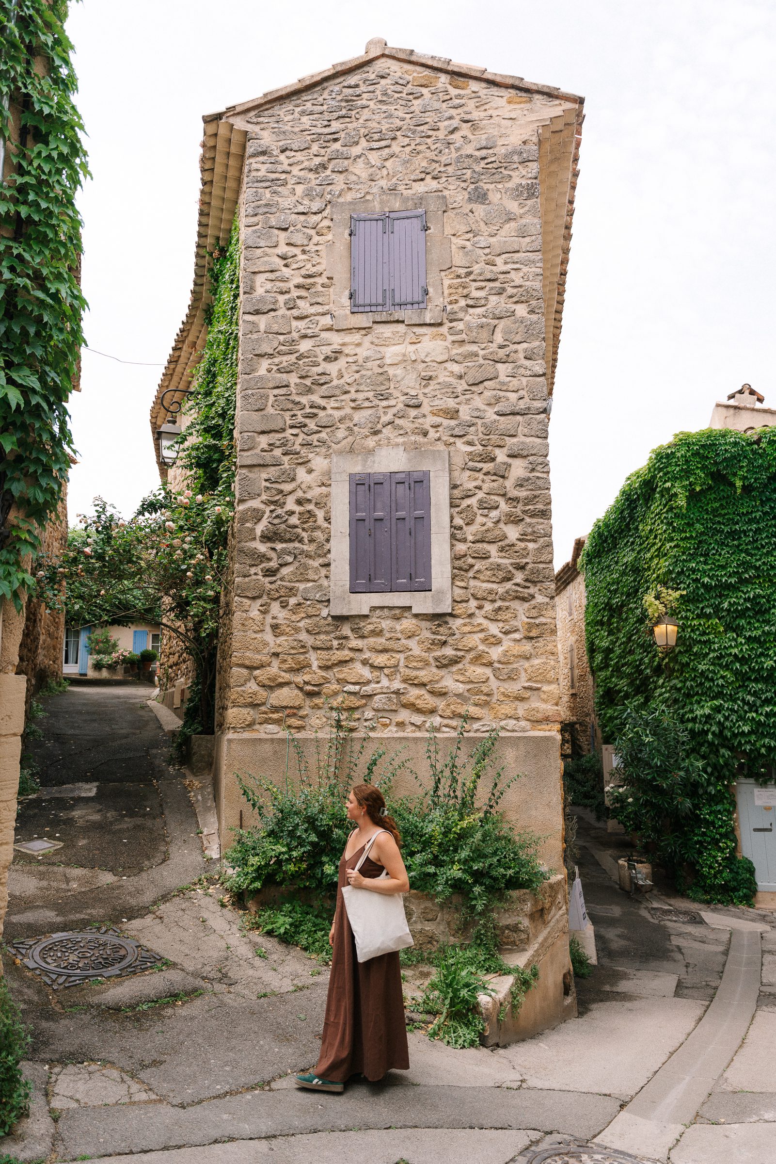 stone building in Lourmarin, Provence, France