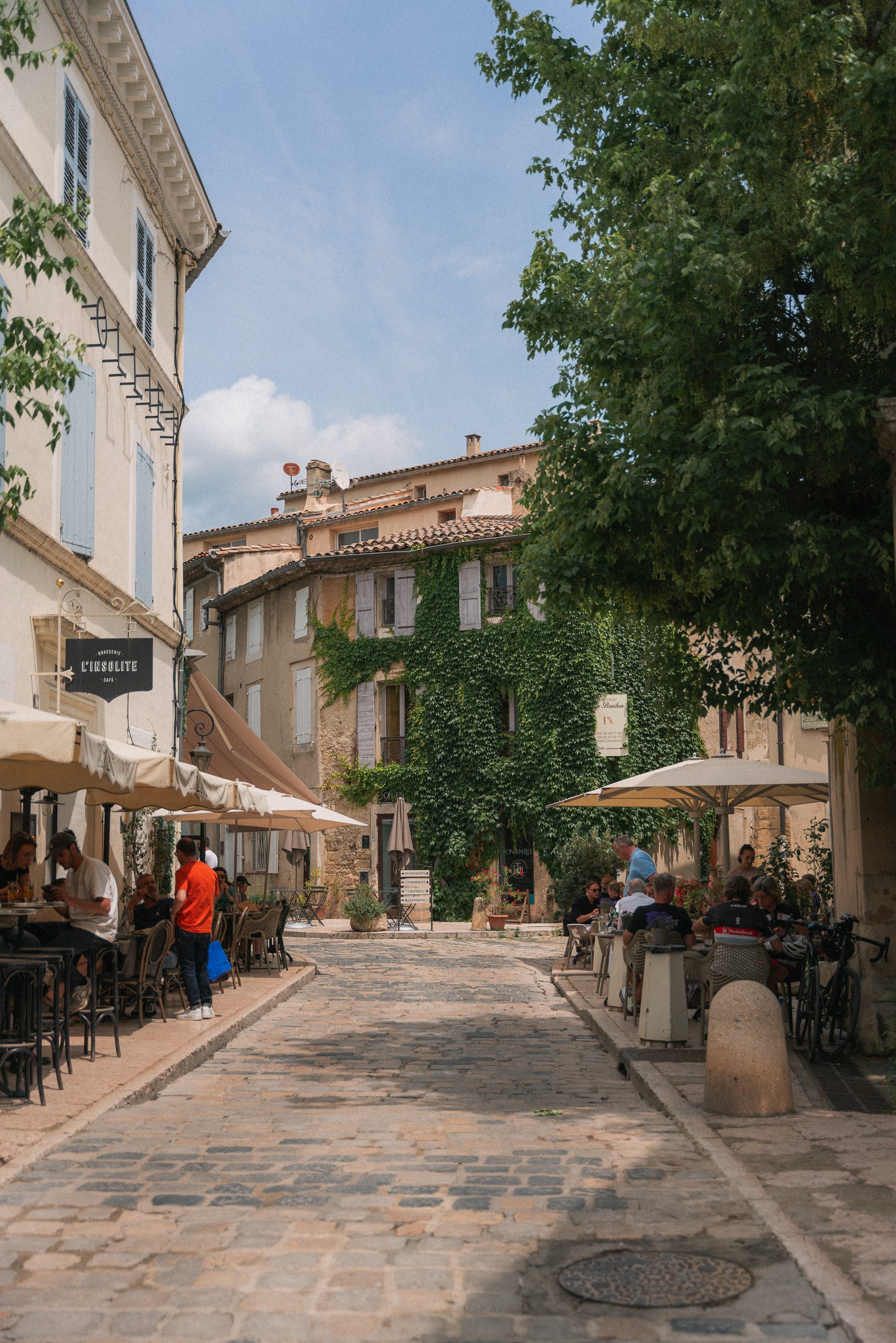 cobblestone street in Lourmarin, Provence, France