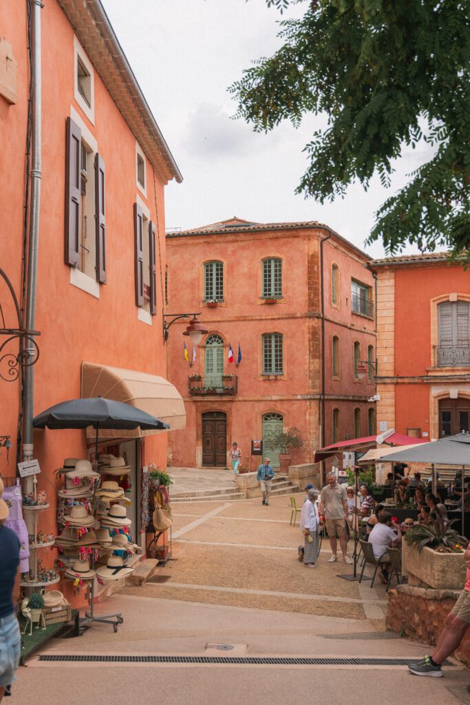 ochre orange buildings of Roussillon, France