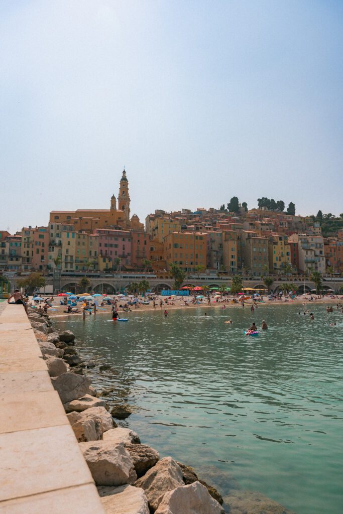 beach and waterfront in Menton France